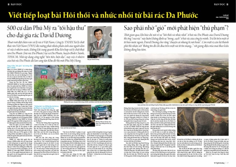Mặc dù bãi rác Đa Phước của ông chủ David Dương gây ô nhiễm trầm trọng nhưng UBND TP.HCM phải 