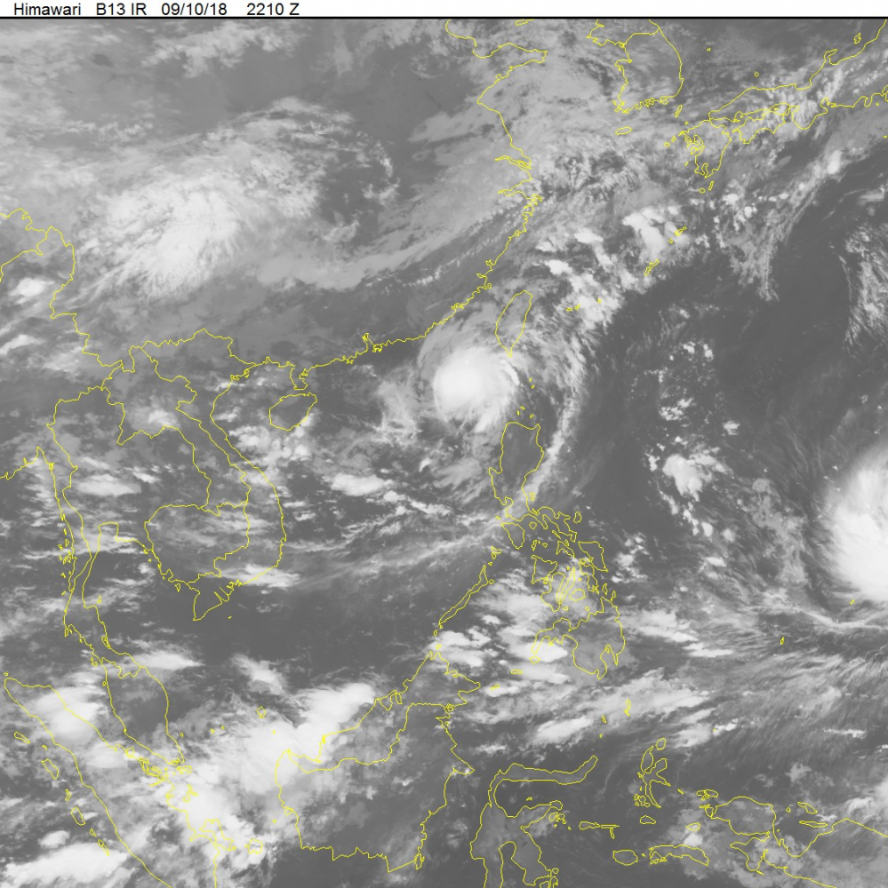 Hình ảnh vệ tinh về áp thấp nhiệt đới.