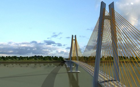 Cầu Mỹ Thuận 2 cách cầu Mỹ Thuận hiện tại về phía thượng lưu 350m. (Ảnh: KT)