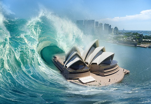 Các chuyên gia cảnh báo Úc có thể sẽ phải đối mặt với thảm họa sóng thần trong tương lai. (Ảnh: Daily Mail) 