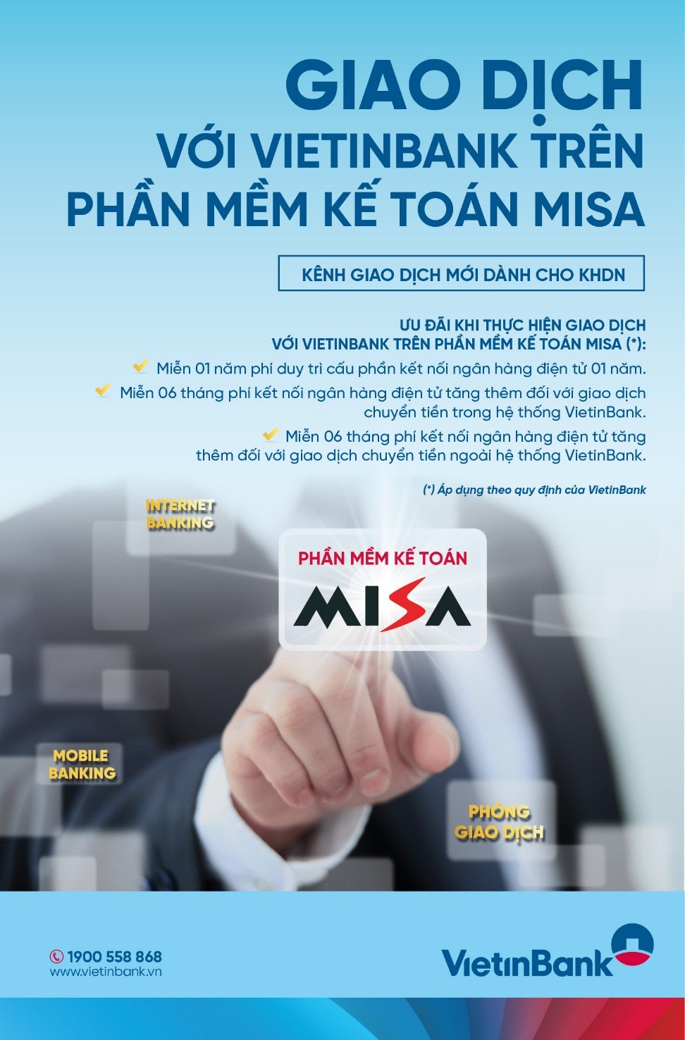  Nhiều tiện ích khi sử dụng Dịch vụ kết nối ngân hàng điện tử trên phần mềm kế toán MISA tại VietinBank 