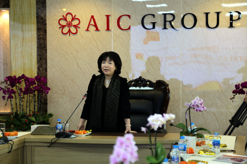 Viện sĩ, Tiến sĩ Nguyễn Thị Thanh Nhàn, chủ tịch HĐQT kiêm TGĐ AIC phát biểu tại buổi họp báo ra mắt ứng dụng
