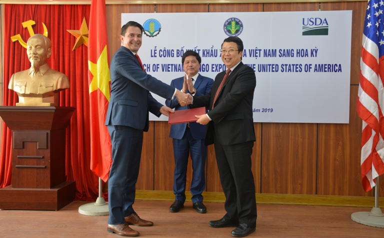 Lễ công bố xuất khẩu xoài của Việt Nam sang Hoa Kỳ. (Ảnh: BT)    