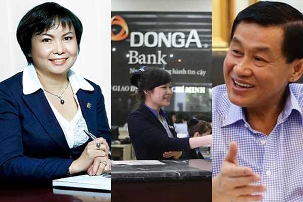 Bà Cao Thị Ngọc Dung và ông Johnathan Hạnh Nguyễn là lãnh đạo của các doanh nghiệp vẫn còn nặng gánh với DongABank.