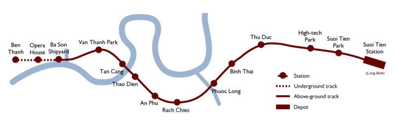 Sơ đồ dự án Metro. (Ảnh: Internet).