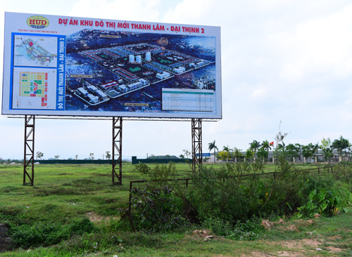 Khu đô thị mới Thanh Lâm - Đại Thịnh là một trong những dự án chậm triển khai tại huyện Mê Linh. Ảnh: Giang Huy.