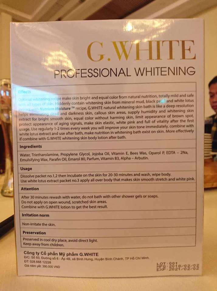 Sản phẩm của G-White toàn ngôn ngữ tiếng Anh.