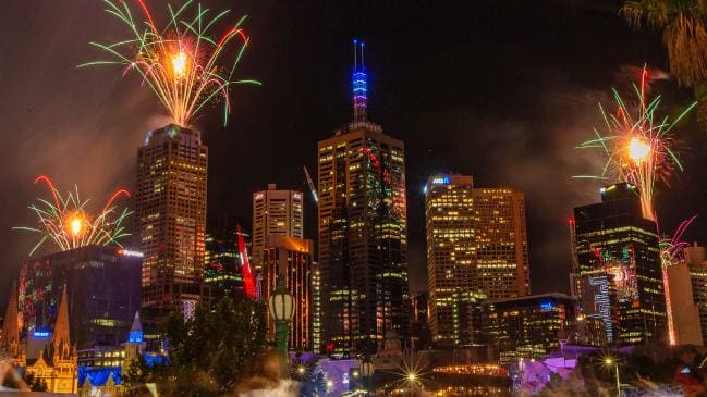  Hơn 350.000 người xem pháo hoa tại Melbourne. (Ảnh: News Corp Australia)    