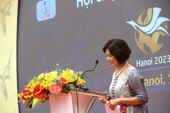 Phó Chủ tịch thường trực Hiệp hội Du lịch Việt Nam (HHDLVN), Phó ban tổ chức hội chợ VITM Cao Thị Ngọc Lan phát biểu tại lễ bế mạc.