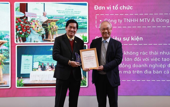 Đại diện Khu nghỉ dưỡng Silk Sense Hoi An River Resort, tại Hội An lên nhận giải.
