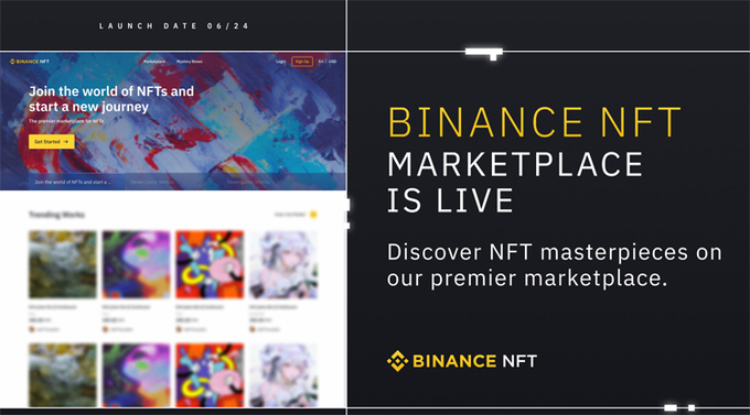 Binance - sàn giao dịch tác phẩm nghệ thuật điện tử NFT ứng dụng blockchain, giúp nghệ sĩ giới thiệu tác phẩm nhưng vẫn đảm bảo được bản quyền.