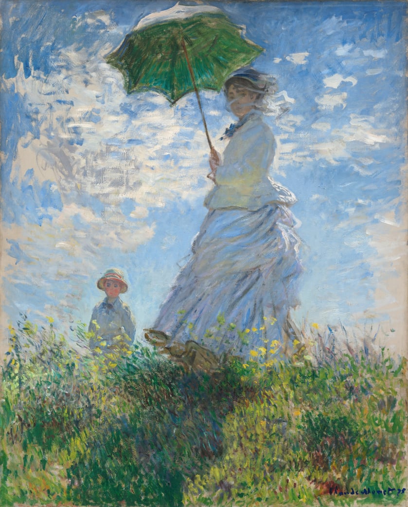 Woman with a Parasol - Madame Monet and Her Son (1875) - Claude Monet