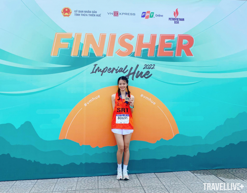 Tuyền - một du khách tham gia giải chạy VnExpress Marathon Imperial Hue 2022 (Ảnh: Nhân vật cung cấp)