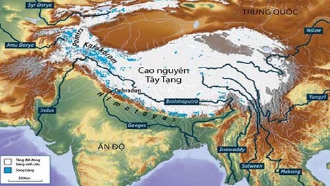 Bản đồ “cực thứ ba” của Trái Đất cùng những dãy núi và các con sông lớn liên quan