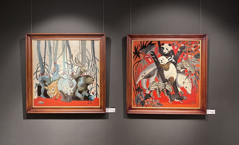 Những loài động vật xuất hiện dễ thương trong loạt tranh của Lý Ngọc Hải.