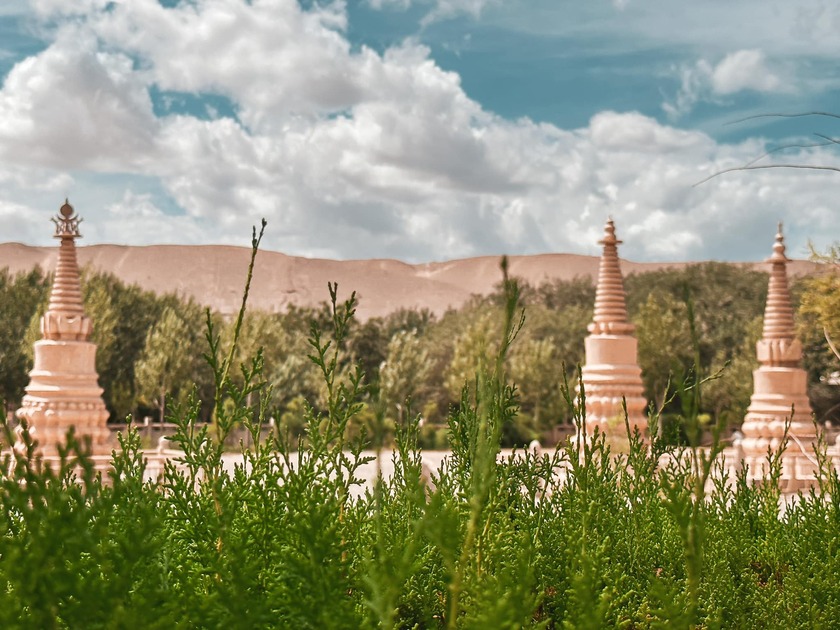 Một góc tại Hang Mạc Cao - nơi chứa kho tàng nghệ thuật Phật giáo lớn và duy nhất được bảo tồn nguyên vẹn trên thế giới