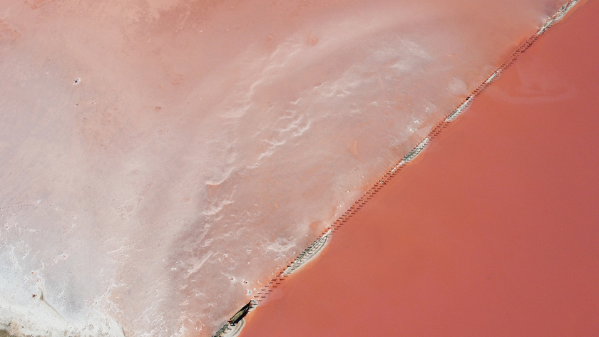Sự kết hợp giữa độ mặn cao cùng tảo và vi khuẩn đã khiến nước hồ Lemuria có màu hồng tuyệt đẹp