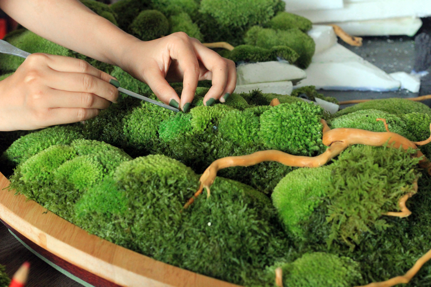 Vật liệu Thu Trang sử dụng là preserved moss (rêu bảo tồn) - chỉ mới xuất hiện ở Việt Nam trong 2-3 năm gần đây