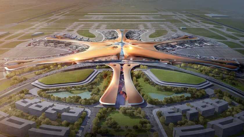 Thiết kế tổng thể của sân bay quốc tế Đại Hưng Bắc Kinh.