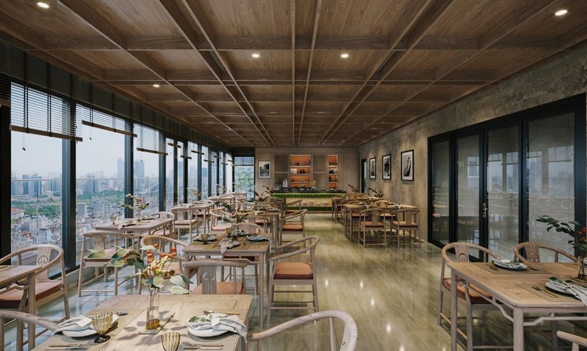 The Five Lilas sở hữu nhà hàng với tầm nhìn đắt giá ra Hồ Tây và Hồ Trúc Bạch.