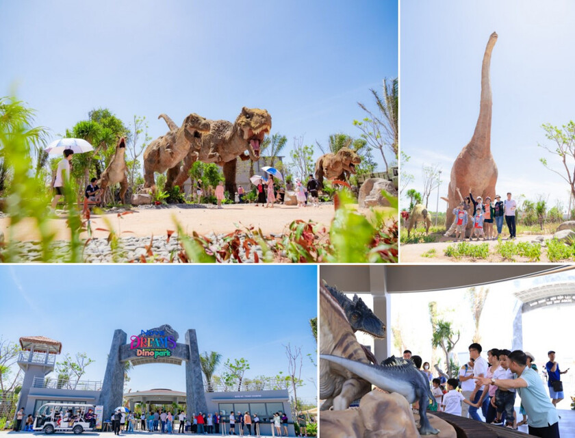 Công viên khủng long Dino Park với gần 100 mô hình khủng long các loại thu hút nhiều gia đình, em nhỏ tham quan.