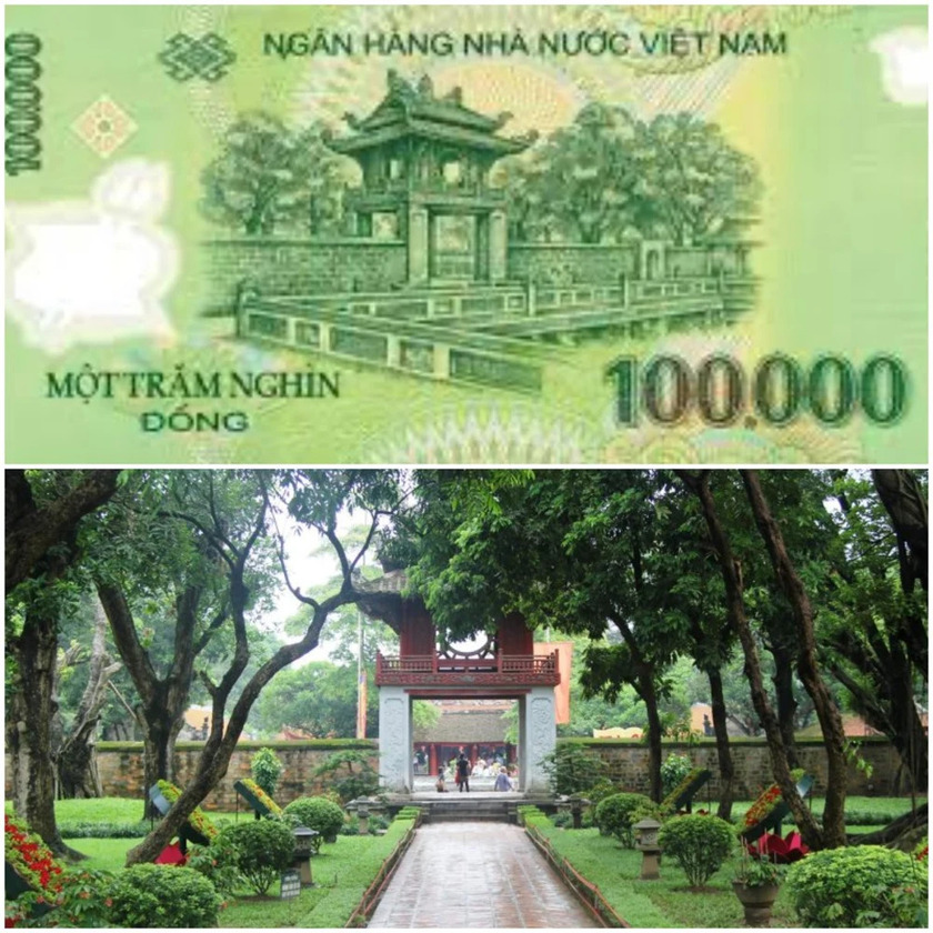 Tờ tiền 100.000 đồng polymer còn là niềm tự hào của dân tộc khi in hình Khuê Văn Các - biểu tượng giáo dục và tinh thần hiếu học của đất nước.