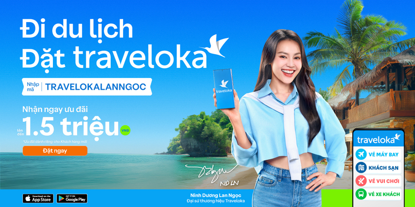 Nhân dịp công bố Đại sứ thương hiệu mới Ninh Dương Lan Ngọc, Traveloka cũng triển khai nhiều chương trình khuyến mại dành riêng cho người dùng mới với tổng trị giá lên tới 1,5 triệu đồng