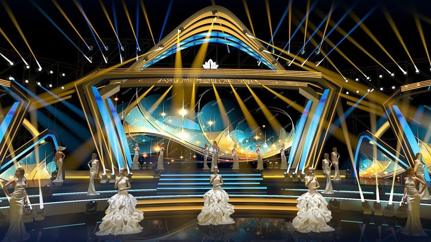 Sân khấu Hoa Hậu Du Lịch Việt Nam 2024 đã được đầu tư vô cùng hoành tráng với sức chứa hơn 4.000 khán giả.