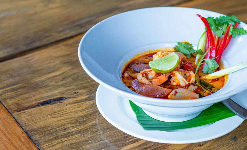 Tom Yum là món ăn nổi tiếng và phổ biến ở Thái. 