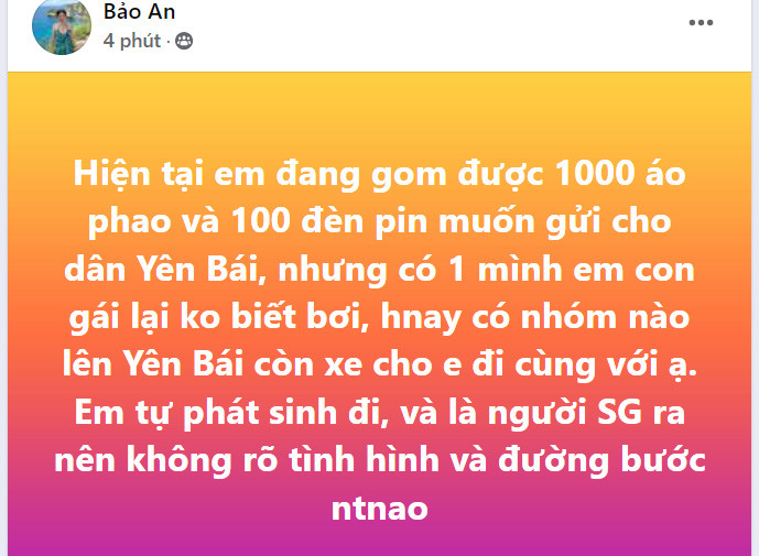 Nhiều người đăng tải thiện chí muốn giúp đỡ người dân vùng lũ lên các trang mạnh xã hội 