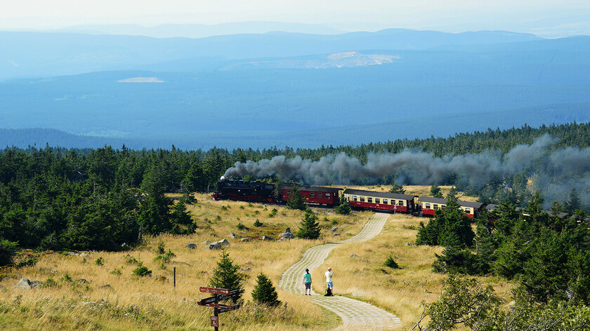 Tàu Brockenbahn – con tàu chạy bằng đầu máy hơi nước thực thụ, gợi nhớ tới Tàu tốc hành Hogwarts xuất phát từ Ga xe lửa Ngã tư Vua