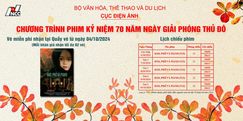 Chiếu miễn phí phim “Đào, Phở và Piano” tại Trung tâm Chiếu phim Quốc gia