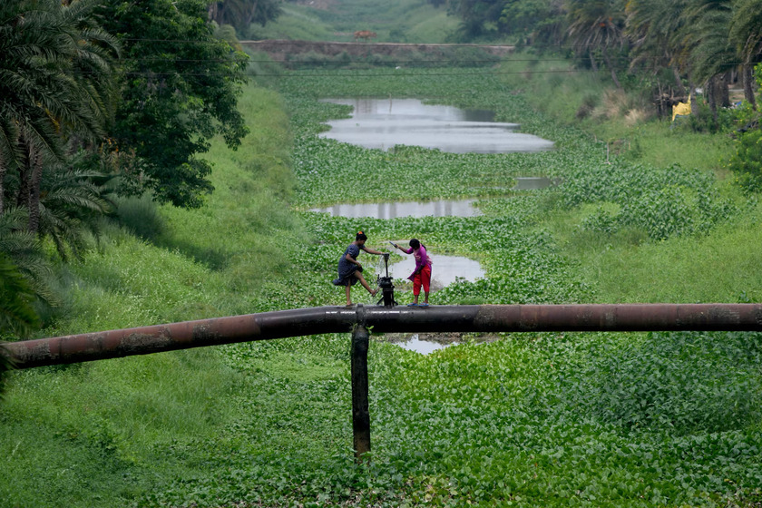 Một con kênh ở quận Kendrapara thuộc bang phía đông Odisha, Ấn Độ