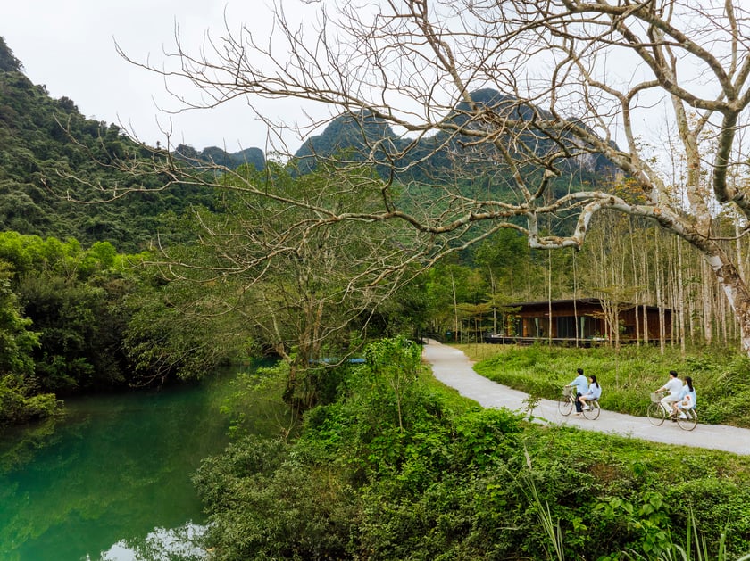 Nằm trong vùng đệm Vườn Quốc gia Phong Nha - Kẻ Bàng, Blue Diamond Retreat là khu nghỉ dưỡng xanh độc đáo, tiên phong theo mô hình net zero tại Quảng Bình