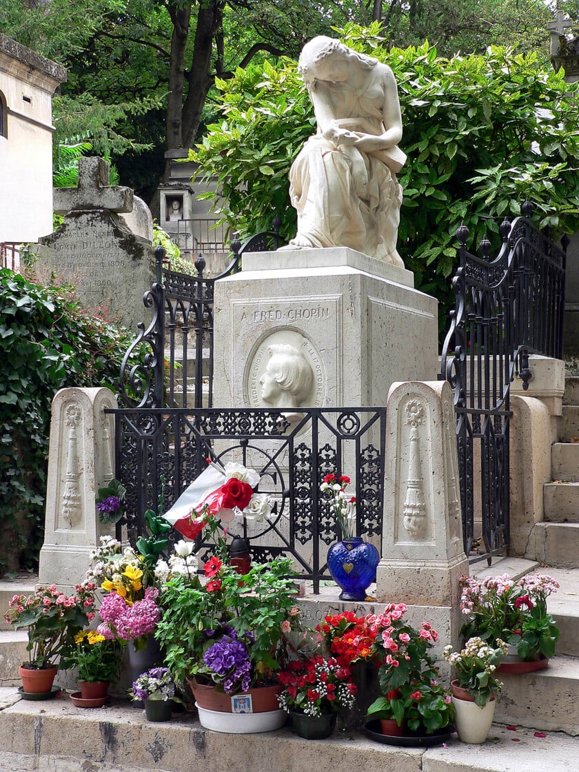 Phần mộ của nhạc sĩ người Ba Lan Frédéric Chopin (1810-1849)