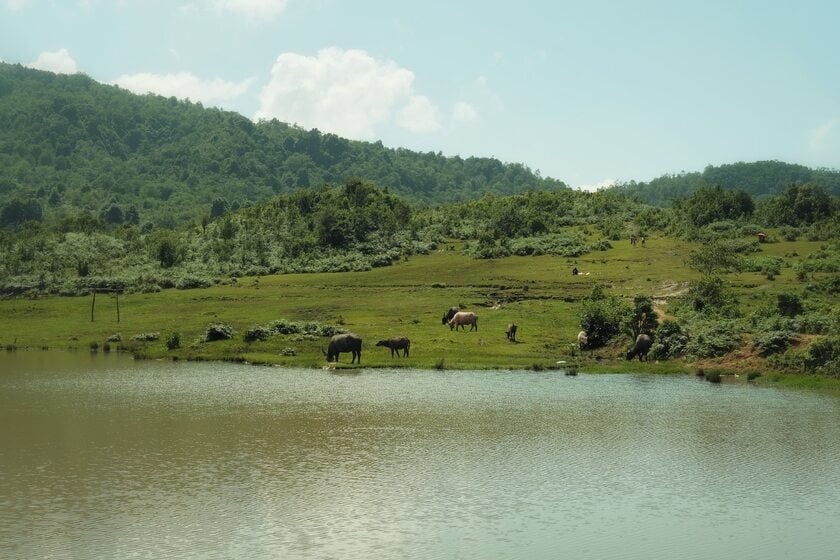 Khung cảnh thanh bình hiện ra giữa trời Tây Bắc