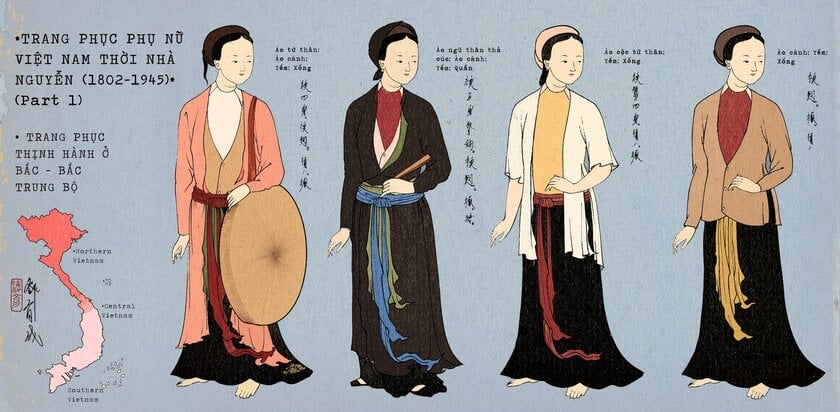 Hoạ sĩ Đặng Hữu Thành đã tìm hiểu và vẽ phác hoạ các loại trang phục thời nhà Nguyễn từ 2020 đến nay