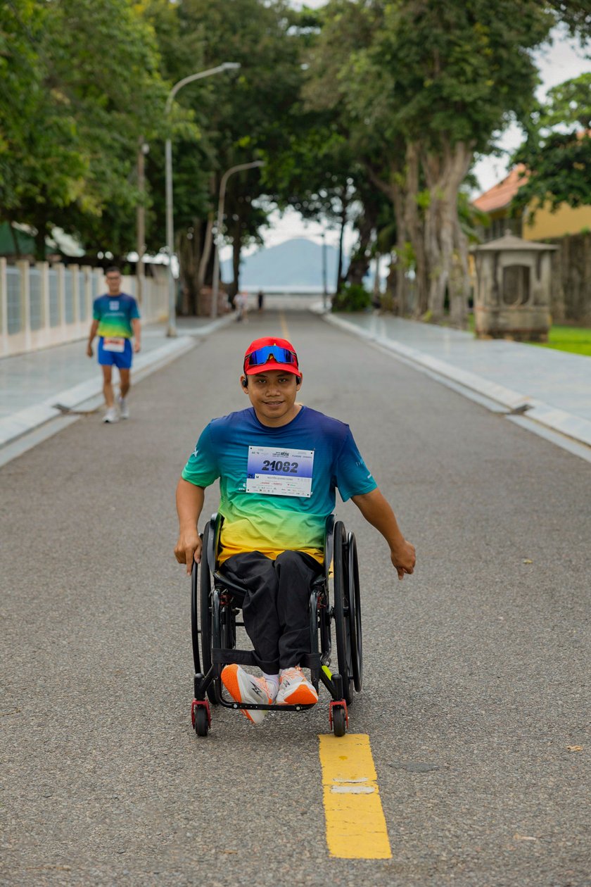 Vđv xe lăn tham gia cự ly 21 km