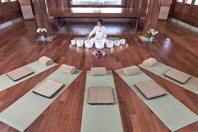 Nhà Thiền rộng 350 m² – nơi diễn ra các lớp thiền, yoga, thở chữa lành hoặc những buổi chia sẻ nội tâm