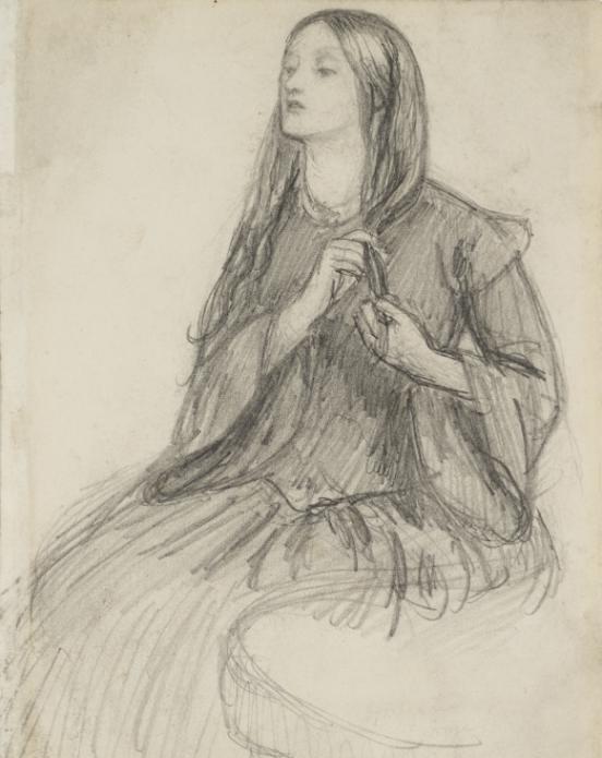 Elizabeth Siddal Plaiting her Hair - Dante Gabriel Rossetti