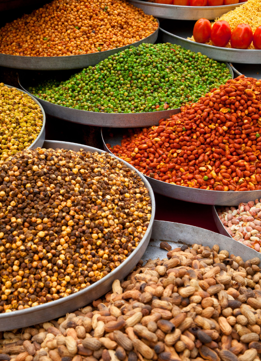Các loại gia vị đầy màu sắc được trưng bày ở Jaipur