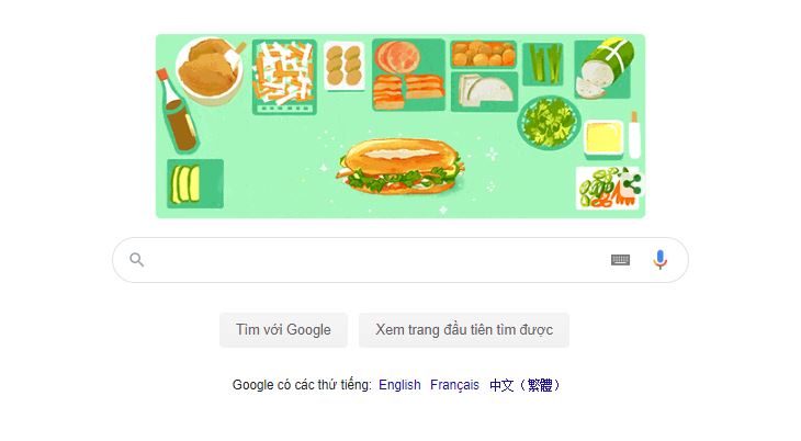 Hình ảnh và cách chế biến chiếc bánh mì Việt Nam xuất hiện trên trang chủ Google ngày 24/3/2020 bằng đồ họa vui mắt