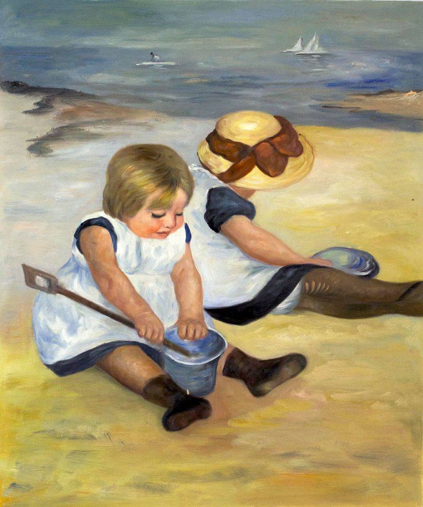 Những em bé chơi trên bãi biển (Mary Cassatt, 1884)