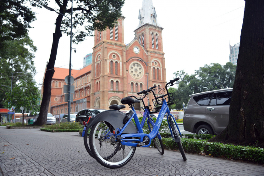 Xe đạp thuộc mô hình Mobike cho chạy thử ở Quận 1 hồi tháng 10/2020