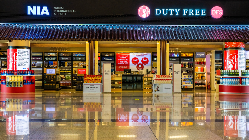 Hiện tại có đến 7 cửa hàng của DFS Group tại sân bay Nội Bài.