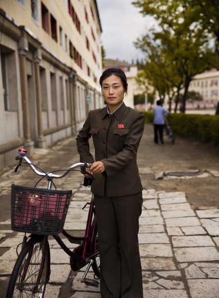 Bình Nhưỡng, Bắc Triều Tiên. Ở đây xe đạp hiện hữu trên mọi con đường. 