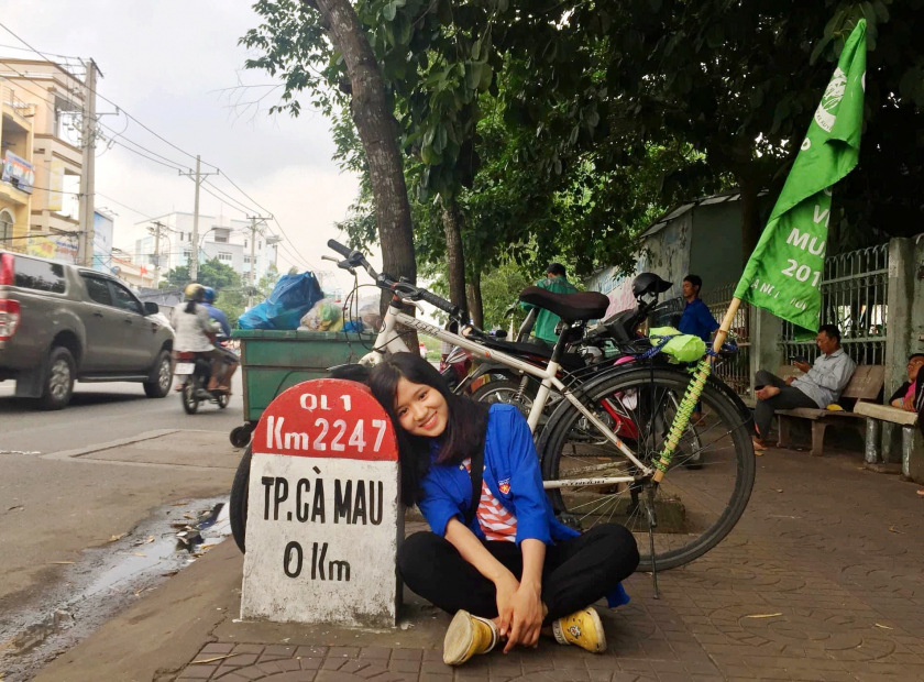 Cúc lựa chọn năm 21 tuổi để đạp xe xuyên Việt