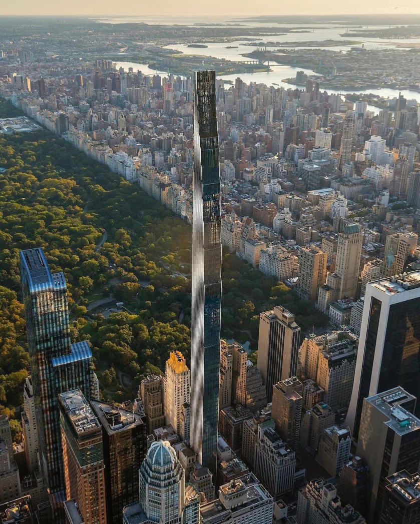 Tháp Steinway có tỷ lệ chiều rộng trên chiều cao bất thường là 1:24