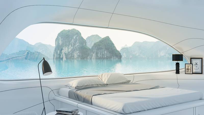 Phòng ngủ chính có tầm nhìn tuyệt đẹp ra đại dương