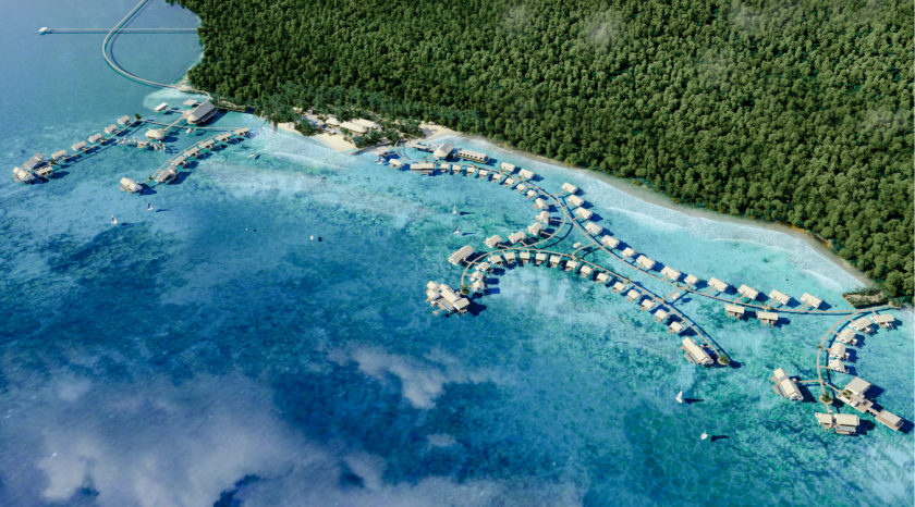 Khu resort hình rồng nằm nổi trên mặt biển đảo Phú Quốc.